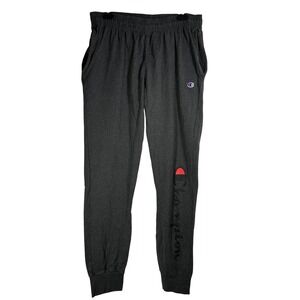 Champion Mens Jogger Sweatpants Charcoal Gray Logo GP08H Large L
